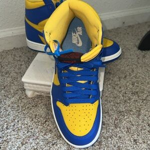 Nike Air Jordan Women's Retro 1 High OG Varsity Maize Game Royal Sz 7 FD2596-700